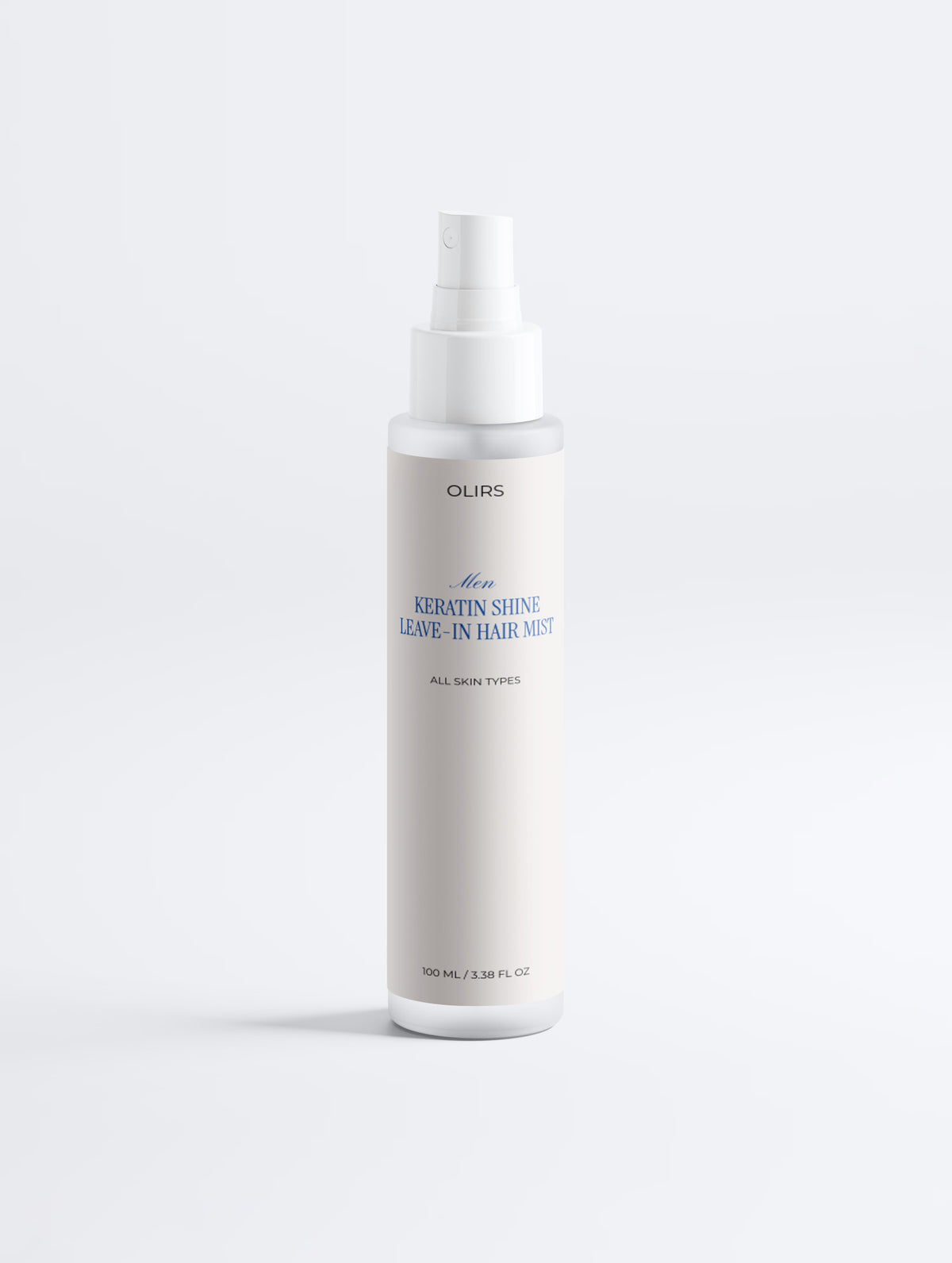 Keratin Shine Leave-In Hair Mist bottle packaging for hair care, designed to revitalize and protect damaged hair.